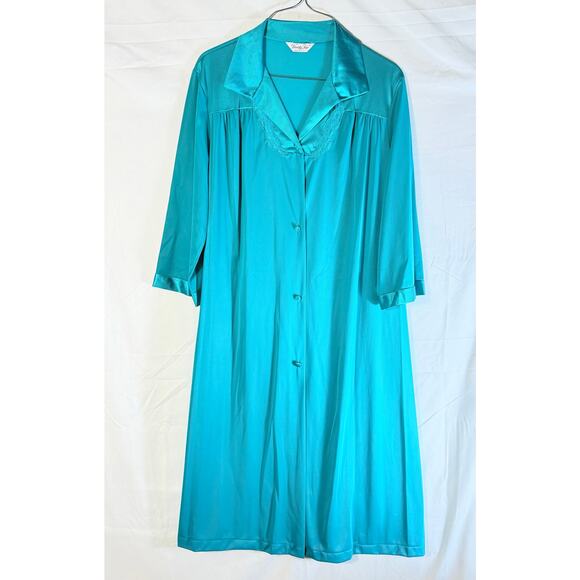 Vintage Lot Vanity Fair Purple/Teal Nightgown Robe Size S/M USA 1970s Loungewear - Picture 3 of 9